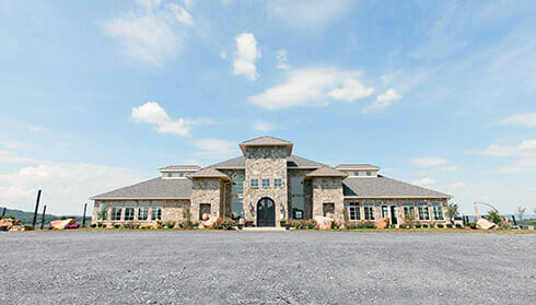 Blue Valley Vineyard - Virginia Wine, Fauquier Wine - view of large, beautiful stone building front