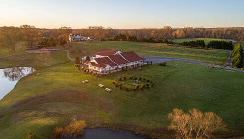 Molon Lave Vineyards and Winery - aerial view of winery and grounds, featuring Greek heritage, kosher wine, and more