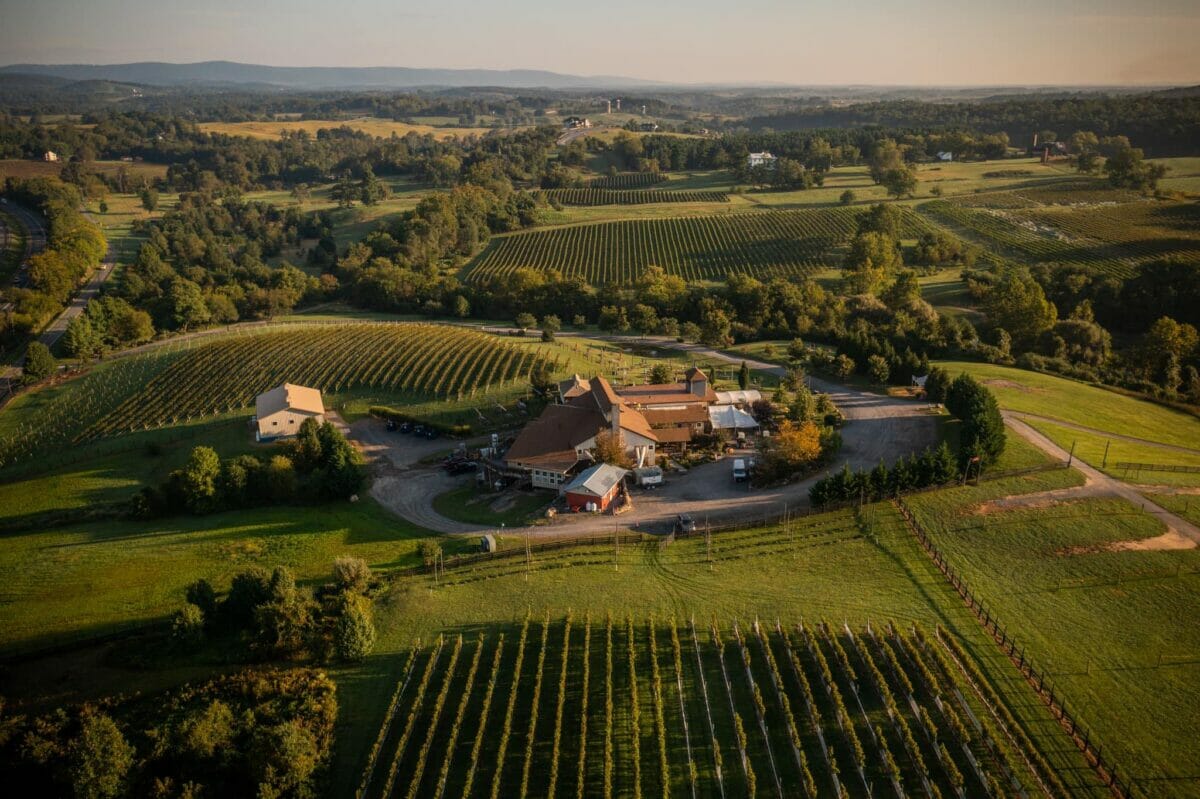barrel oak winery aerial view