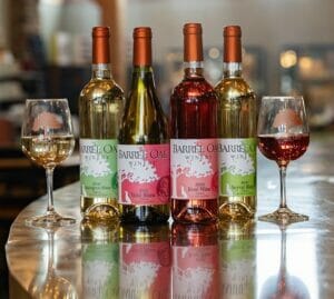 barrel oak winery wine bottles